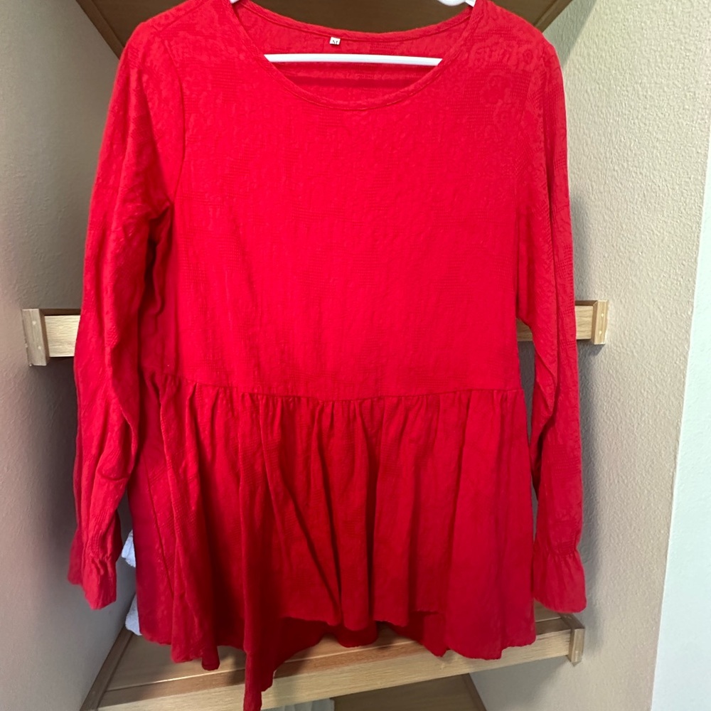 Red Peplum Blouse